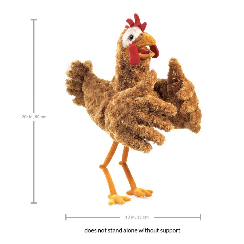 Folkmanis Chicken Two-Handed Puppet, Orange-red, 1 EA - Image 3