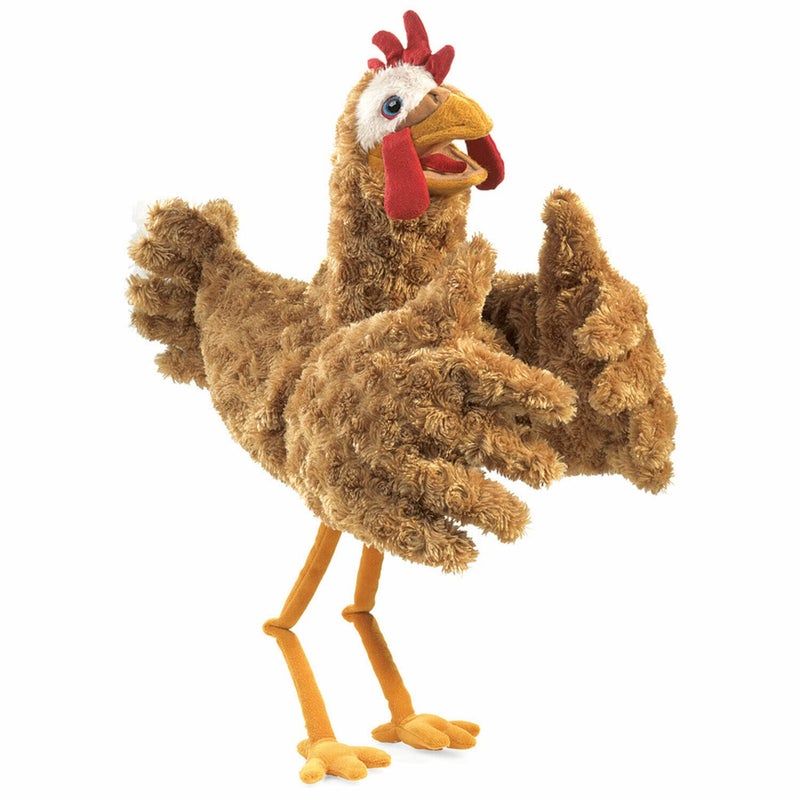 Folkmanis Chicken Two-Handed Puppet, Orange-red, 1 EA - Image 1