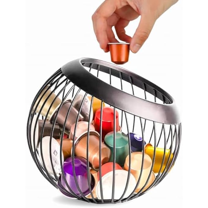 Unity Large Capacity Coffee Pod Holder  Elegant Metal Organizer For KCups Nespresso Vertuo And Original Capsules  OpenTop Basket Design  30 Pod Capacity  Ideal For Coffee Stations - Image 1