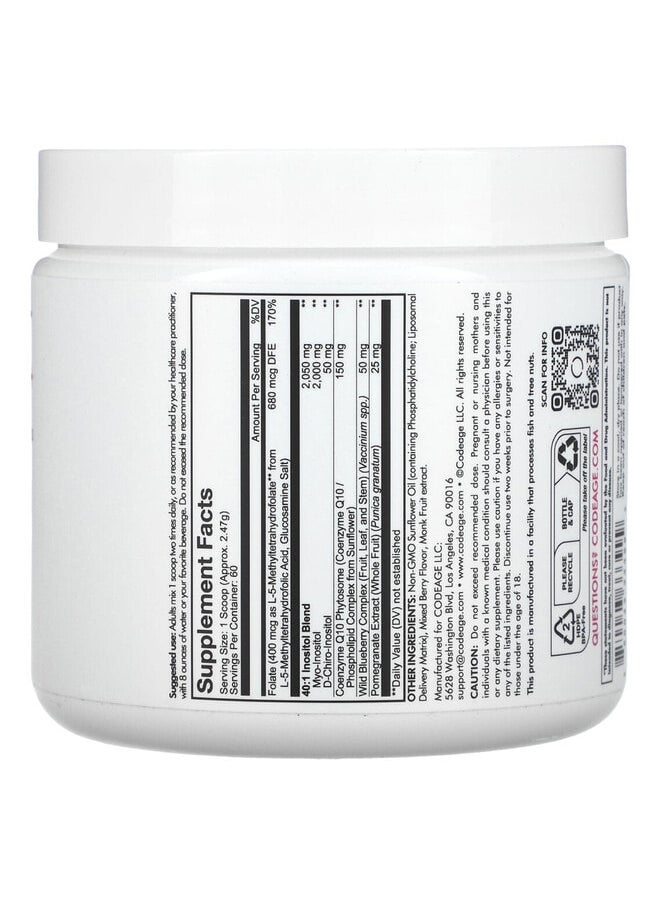 Codeage Liposomal Ovarian Inositol+ Powder, Mixed Berry, 5.2 oz (148.2 g)  - Image 2