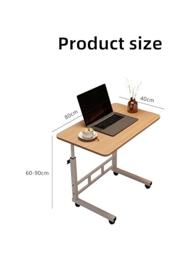 TRASSLE Adjustable Height Mobile Computer Desk, Home Bedrooms And Office Desks For Work and Study Moveable Portable Coffee Overbed Tray Bedside Sofa Table  - Image 2