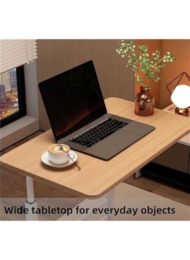 TRASSLE Adjustable Height Mobile Computer Desk, Home Bedrooms And Office Desks For Work and Study Moveable Portable Coffee Overbed Tray Bedside Sofa Table  - Image 4