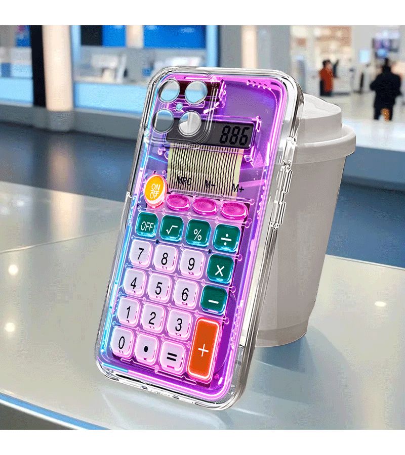 Mixed Color 1 Calculator 2D Pattern Purple Blue Tech Style Case For Huawei Y9s Honor Phone - Image 1
