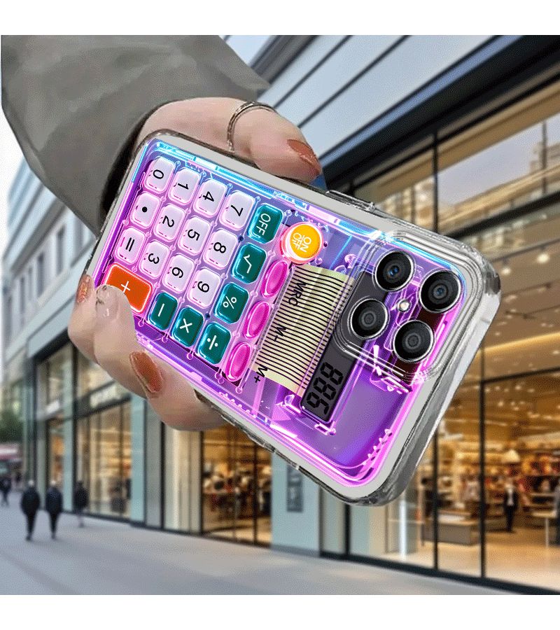 Mixed Color 1 Calculator 2D Pattern Purple Blue Tech Style Case For Huawei Y9s Honor Phone - Image 5