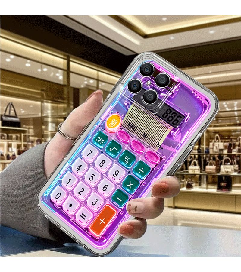 Mixed Color 1 Calculator 2D Pattern Purple Blue Tech Style Case For Huawei Y9s Honor Phone - Image 4