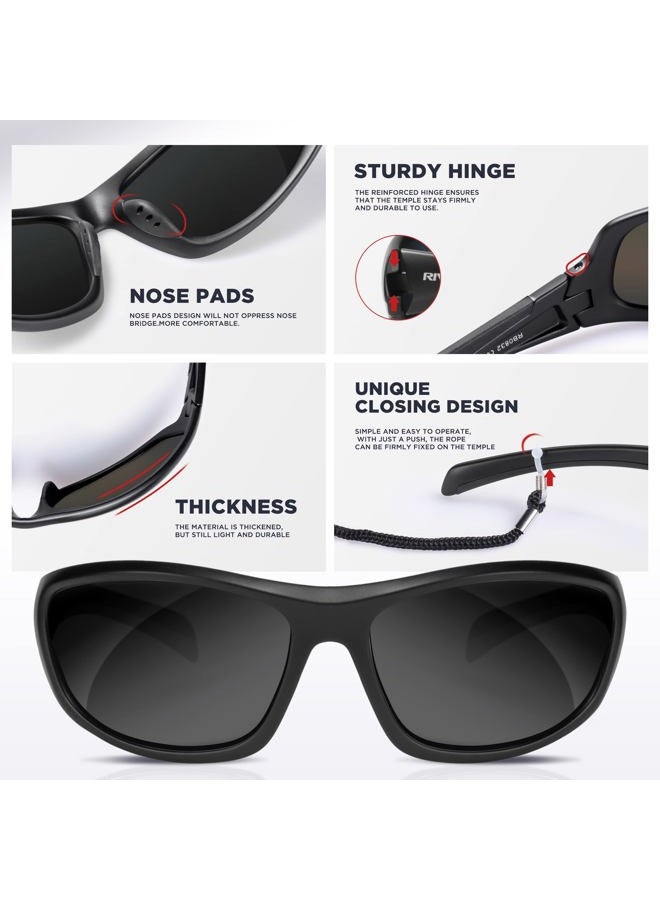RIVBOS Sunglasses Men Women Polarized UV400 Cycling Glasses Sports Glasses Cycling Hiking Running Golf and Fishing Driving RB831 - Image 3
