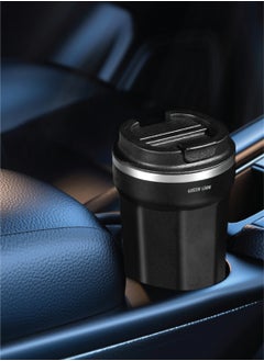 GREEN LION Vacuum Mug 380 ml / Double-Wall Vacuum Insulation / Food-grade Material / 4-6 Hours Hot & Cold Drinks /Bottle Carrier Strap /Coffee/Tea/Chilled Refreshments /For Travel/Work Durable Mug - Black  - Image 3