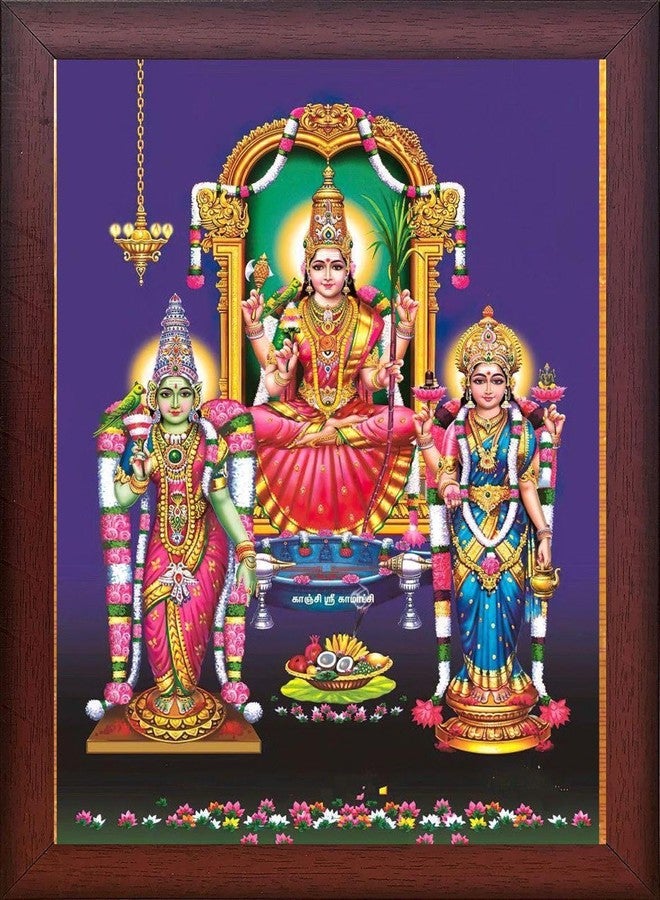 Framtastic Sri Kanchi Kamakshi, Madurai Meenakshi, Kasi Vishalakshi Photo Frame Size : 6x8 Inches - Image 1