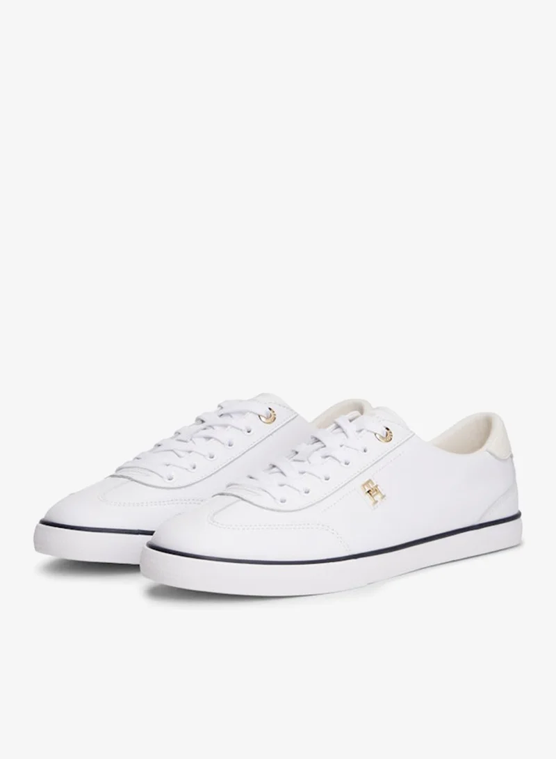 TOMMY HILFIGER  Leather Monogram Lace-Up Trainers for Women | Best Price UAE