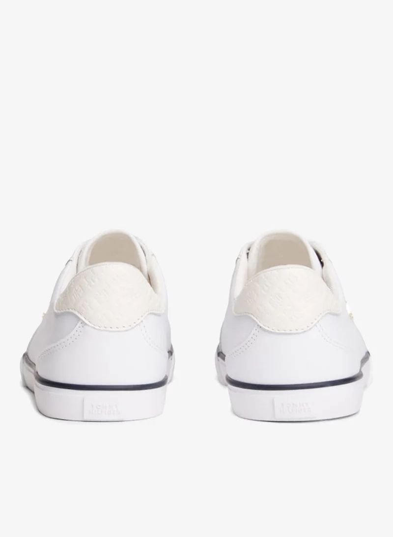 TOMMY HILFIGER  Leather Monogram Lace-Up Trainers for Women | Best Price UAE