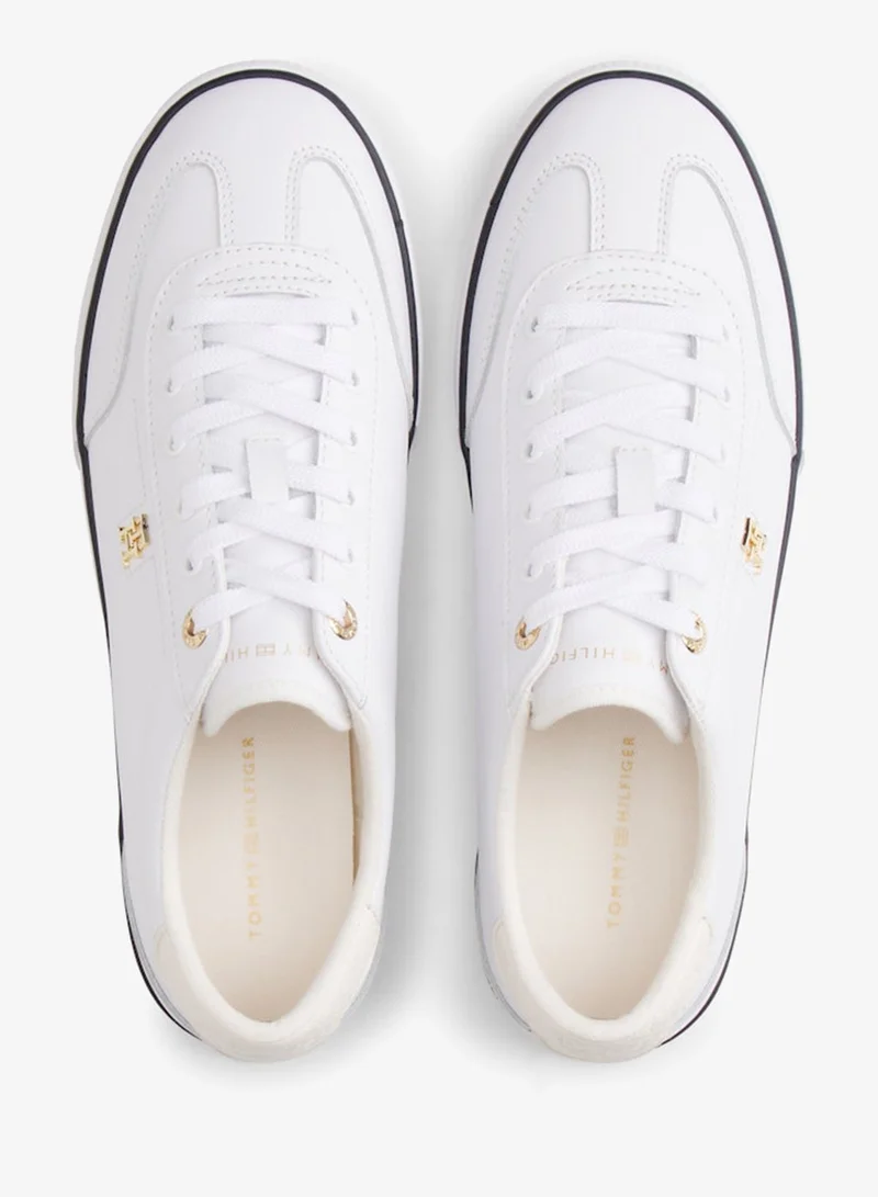 TOMMY HILFIGER  Leather Monogram Lace-Up Trainers for Women | Best Price UAE