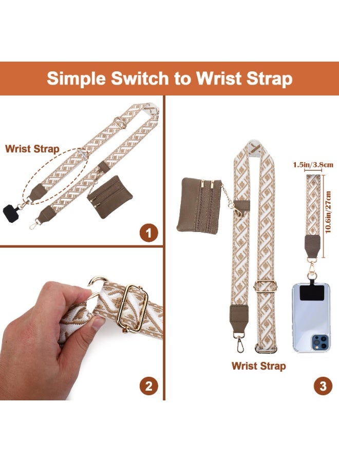 حزام هاتف Clip and Go مع محفظة بسحاب، حبل هاتف قابل للتعديل للنساء، سلسلة هاتف محمول مضادة للسرقة مع مساحة لتخزين البطاقات - Image 3