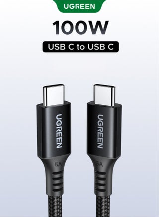 100W Fast Charging Type C Cable 1M, Black Braided Aluminum Shell, Durable Reliable Type C Charger Cable USB C to USB C USB Cable PD3.0 SCF for iPhone 18 Pro, iPhone 18 Pro Max, iPhone Duo,iPhone 17/16/15 Plus/Pro/Pro Max, MacBook Pro/Air, iPad Pro/Air, Samsung GalaxyS26 S25 S24+/FE/Ultra, Huawei Mate/Pura,Dell,HP,Lenovo Laptop and More 1m 100W