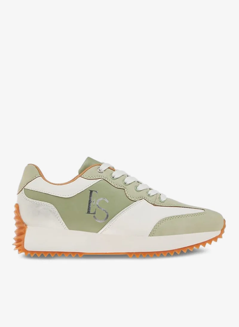 Women's Panelled Sneakers With Lace-Up Closure