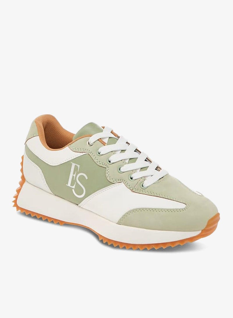 ELLE Women's Panelled Sneakers With Lace-Up Closure - Image 1