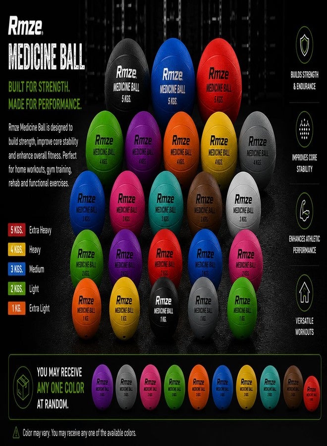 Rmze Professional RMB-2403 Medicine Ball for ABS/Core/Strength Training (Multicolor/3 Kg) - Image 5