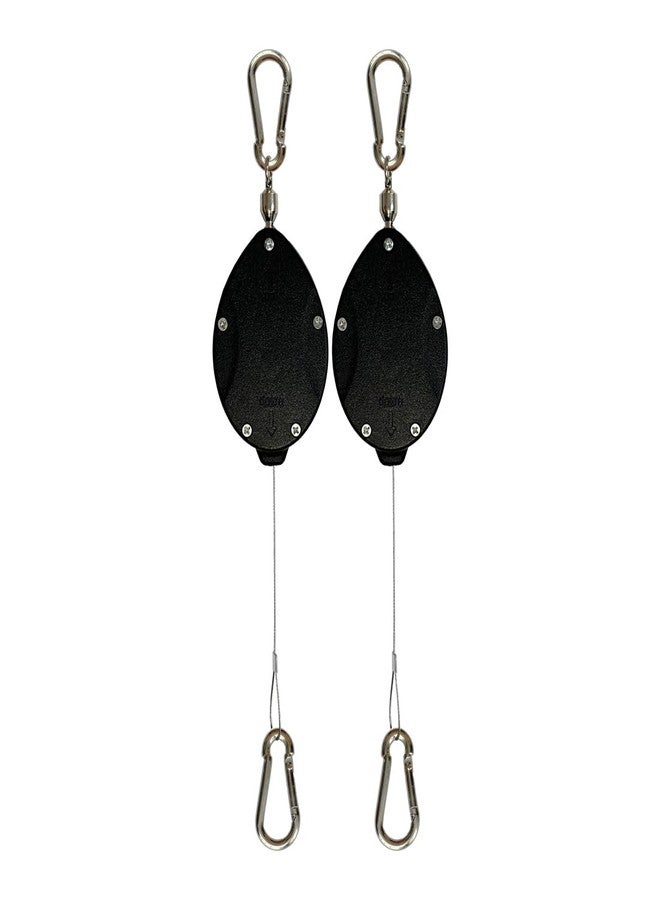Lythor Retractable Plant Hanger, Plant Hook Pulley with Stainless Steel Rope Reaching to a Length of 63 Inches and Carrying 44 Pounds, Easy for Hanging, Plant Watering or Bird Feeding (2, Black) - Image 1