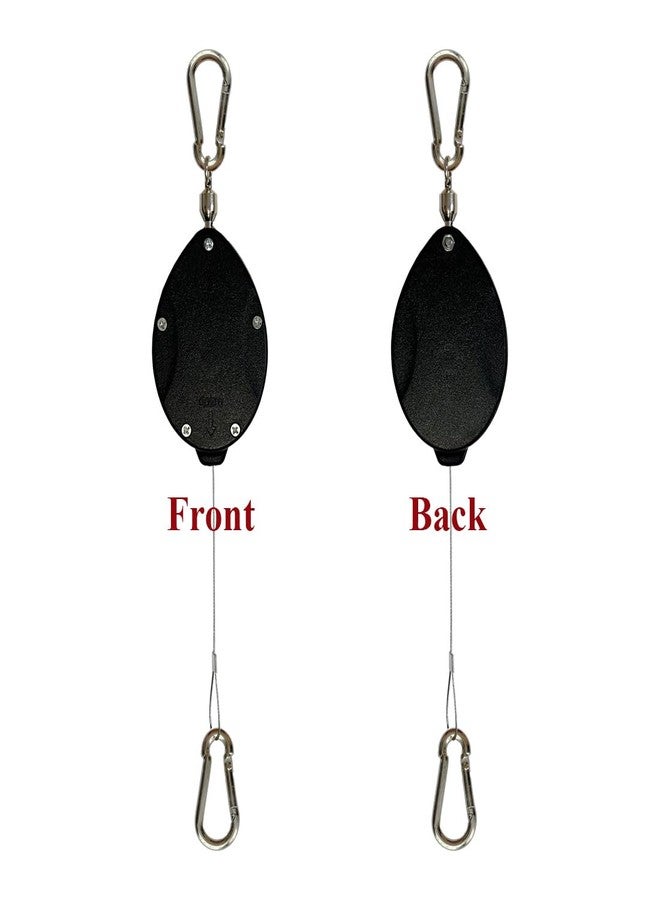 Lythor Retractable Plant Hanger, Plant Hook Pulley with Stainless Steel Rope Reaching to a Length of 63 Inches and Carrying 44 Pounds, Easy for Hanging, Plant Watering or Bird Feeding (2, Black) - Image 4