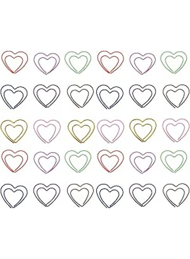 Metal Heart Shaped Paper Clips 50pcs Decorative Organizer For Home Office School - Image 1