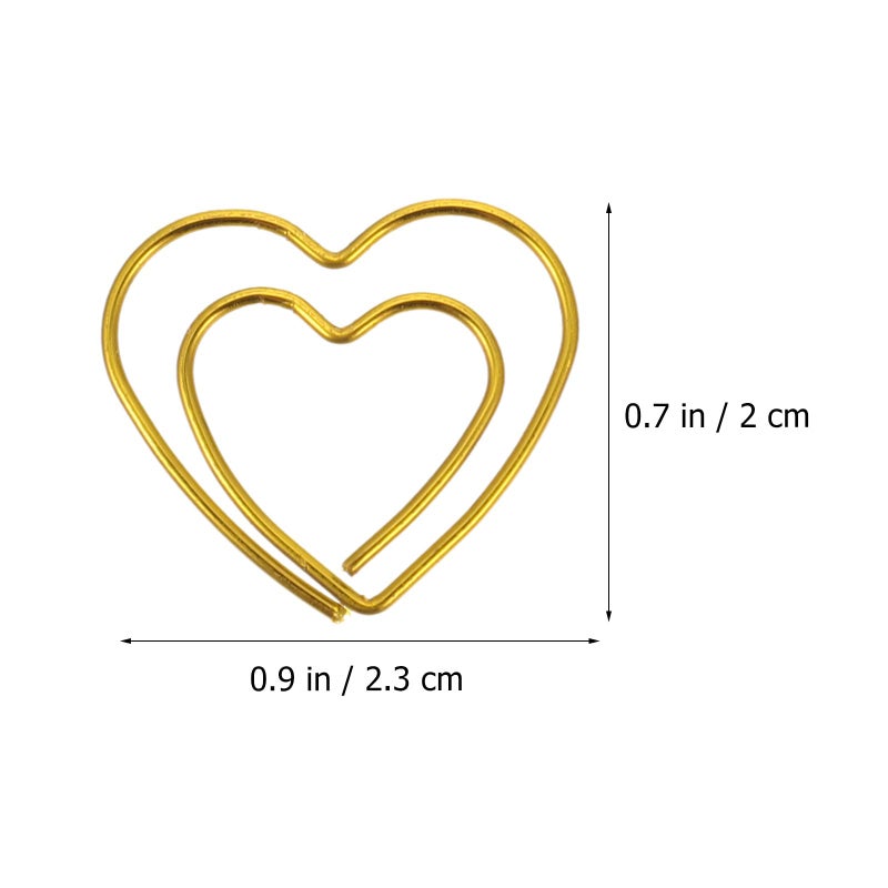 Metal Heart Shaped Paper Clips 50pcs Decorative Organizer For Home Office School - Image 3