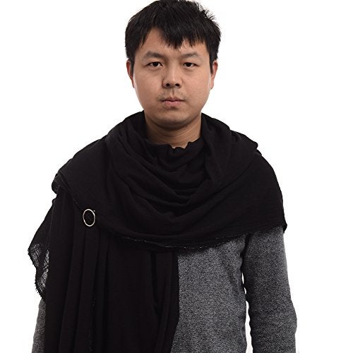 GRACEART Post Apocalyptic Shawl Hood Scarf Shaman Cowl Medieval Costume Sash Black - Image 3