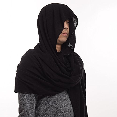 GRACEART Post Apocalyptic Shawl Hood Scarf Shaman Cowl Medieval Costume Sash Black - Image 4