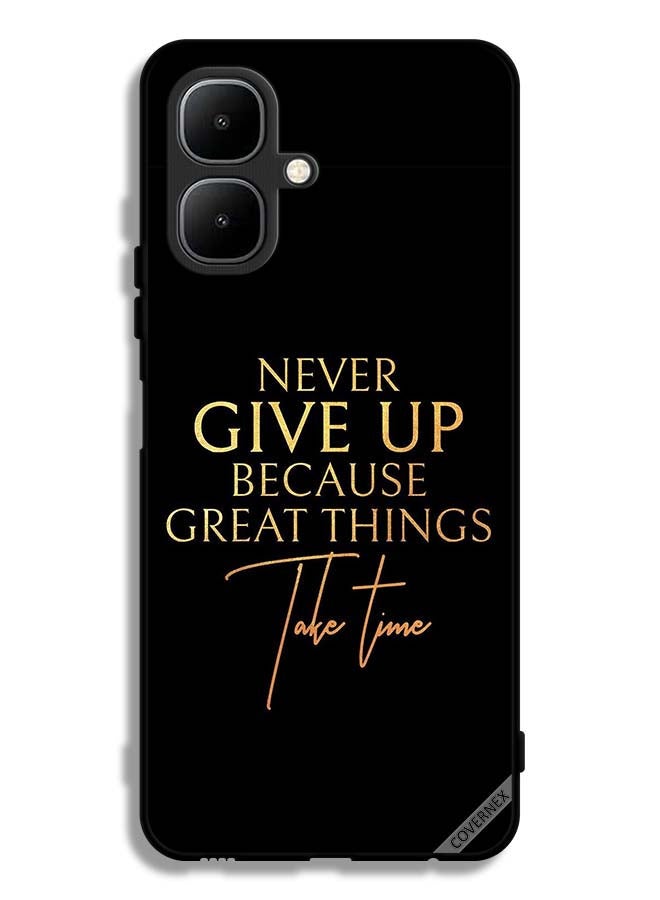 Covernex Infinix Smart 10 Protective Case Cover Never Give Up Because Great Things Take Time