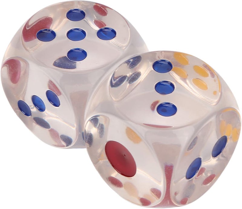 VOLDOT (30 mm) Jumbo Dice with Colored Dots, 6-Sided Transparent Gaming Dice for Farkle, Board Games, Casino, Snake and Ladders, Monopoly (1) - Image 3