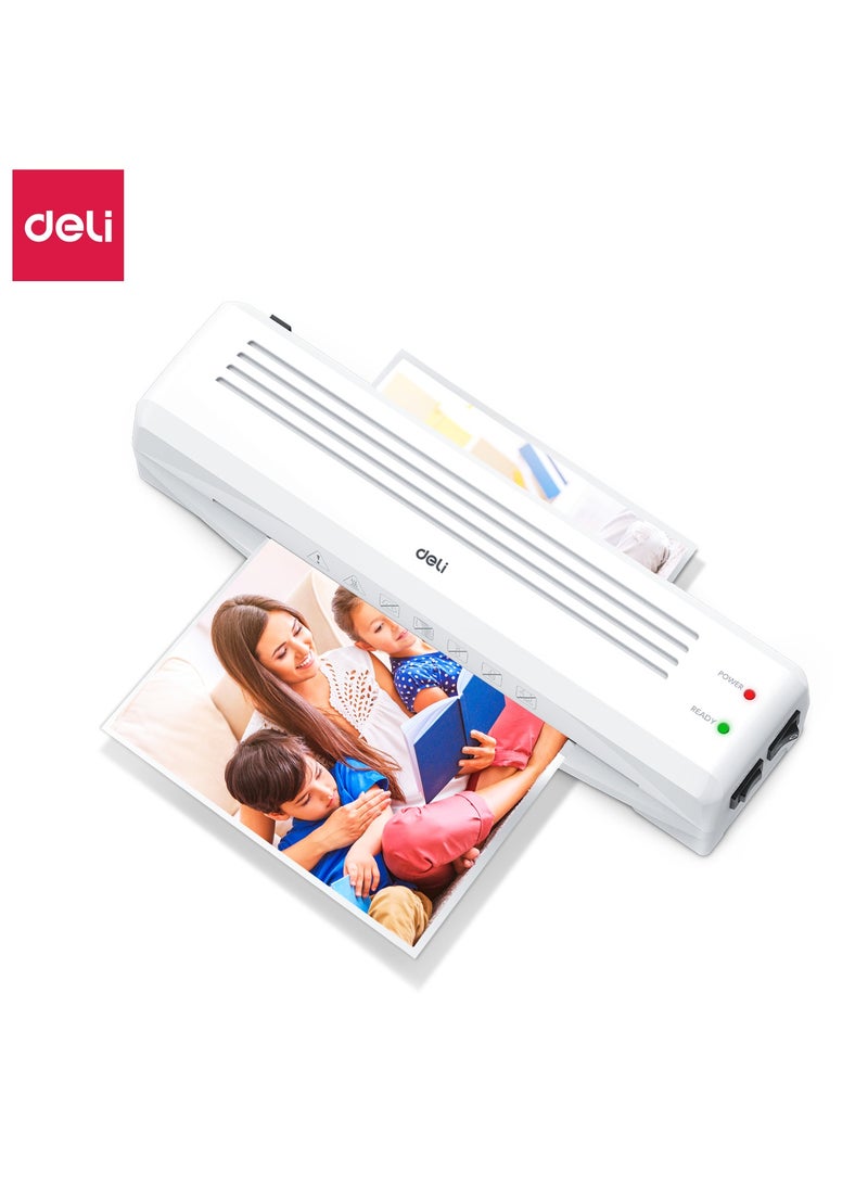 Deli E14378 Professional A4 Laminator Machine - 320mm/min Speed, Hot & Cold Lamination, 0.5mm Max Thickness, Low Noise, Quick Warm-Up, Continuous 2-Hour Operation - Image 1