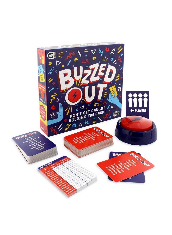 Ginger Fox Buzzed Out Party Game - Fast-Talking Word Guessing Game with Random Timer! Fun Family Game for Game Night with Kids & Adults, Ages 14+, 4+ Players, 30 Minute Playtime, Made by Ginger Fox Games - Image 1