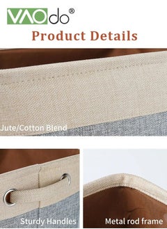 3PCS Cotton Linen Storage Box Foldable Storage Box With Cotton Handle Non-woven Fabric Dustproof Storage Basket Gray - pzsku/Z02C25115A8B0C36DB0FEZ/45/_/1685500571/206c6bdc-cbad-4400-9bc7-6b63db1679aa