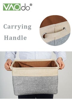 3PCS Cotton Linen Storage Box Foldable Storage Box With Cotton Handle Non-woven Fabric Dustproof Storage Basket Gray - pzsku/Z02C25115A8B0C36DB0FEZ/45/_/1685500572/e40e80ff-0e09-46e1-947c-0a5e72f8be95