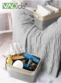 3PCS Cotton Linen Storage Box Foldable Storage Box With Cotton Handle Non-woven Fabric Dustproof Storage Basket Gray - pzsku/Z02C25115A8B0C36DB0FEZ/45/_/1685500573/f5f47428-b0e2-43ec-a9f8-49f395d33a4e