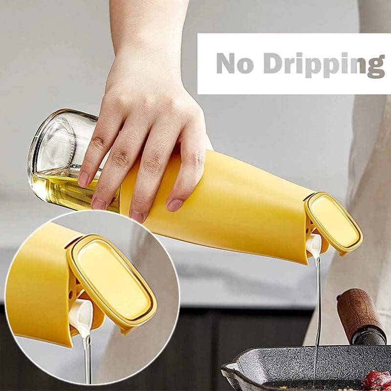 WEZOSHINET Oil Dispenser Bottle Glass Oil and Vinegar Dispenser Glass Bottle with Gravity Automatic Opening and Closing Bottle Drip Free Spout Oil Dispenser Bottle for Kitchen 500 ml Pack of 1 - Image 3