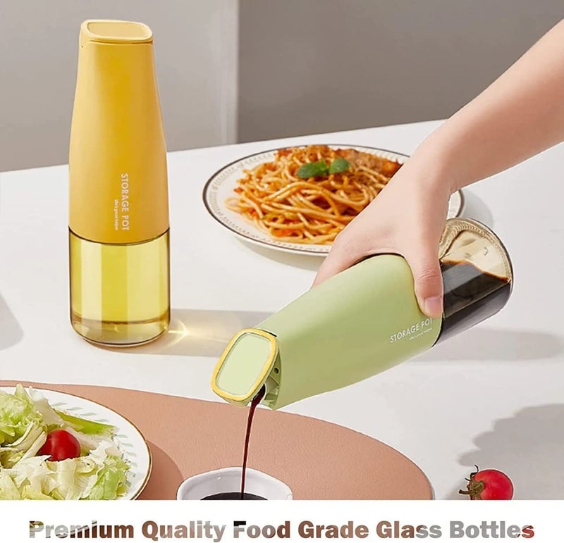 WEZOSHINET Oil Dispenser Bottle Glass Oil and Vinegar Dispenser Glass Bottle with Gravity Automatic Opening and Closing Bottle Drip Free Spout Oil Dispenser Bottle for Kitchen 500 ml Pack of 1 - Image 2