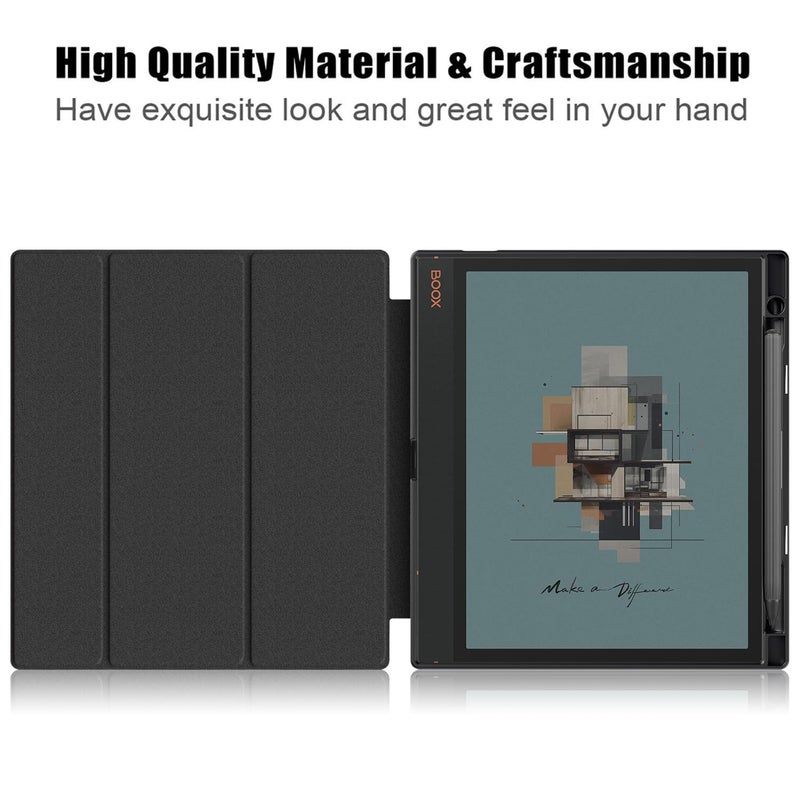 DINGGUAGUA Case for BOOX Tablet Note Air 4C Air3 c B/W 10.3 inch 2024 ePaper Tablet Slim Folio Cover with Hand Pen Holder and Auto Sleep/Wake,Black - Image 5