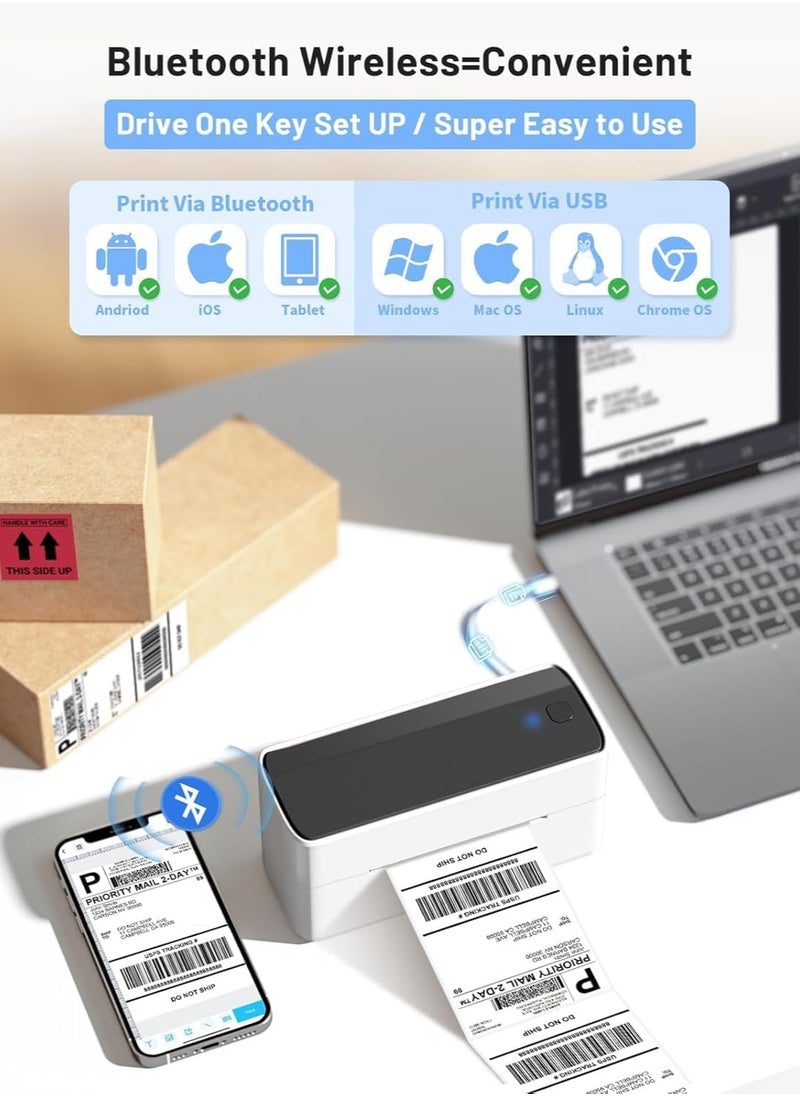 phomemo Thermal Label Printer, 4X6 Shipping Label Printer for Small Business, Wireless Label Printer for Package for Phone & Pad & PC, Used for  UPS,  TikTok, USPS, FedEx, DHL  - Image 2
