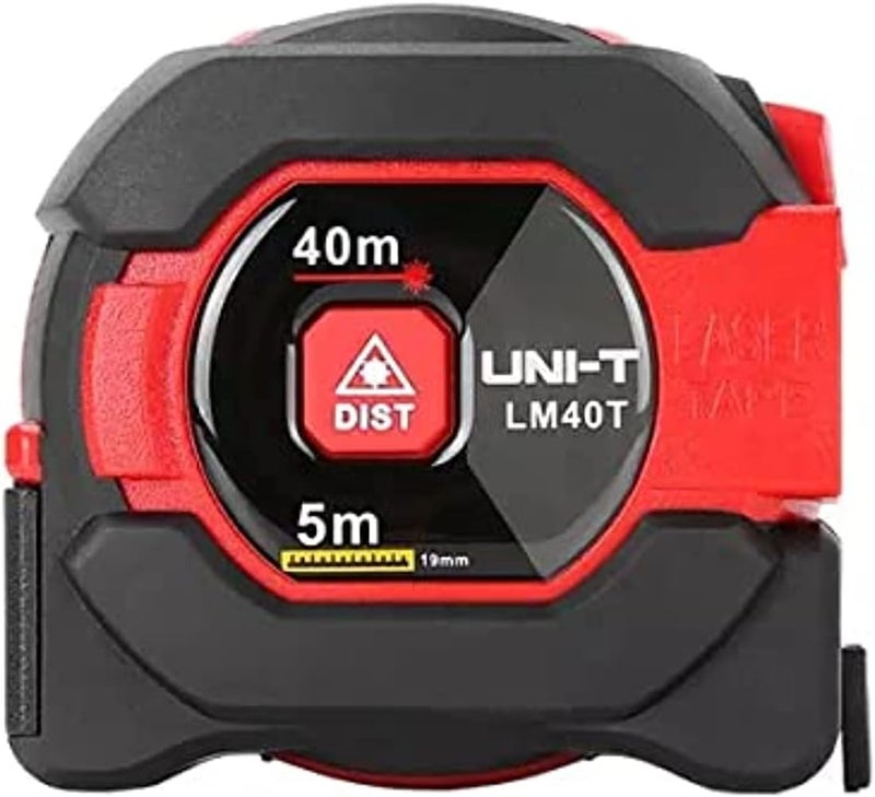 Uni-T 40 Meter Single Button Laser Distance Meter With 5 Meter Tape 2-In-1 Digital Distance Infrared Gauge Range Finder Tapeline Lcd Measuring Tape - Lm40T - Image 1