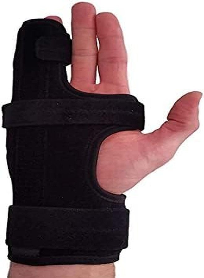 Soulvinee جبيرة أصابع الملاكم من النيوبرين من سولفيني - جبيرة إصبع مشط اليد اليمنى قابلة للإزالة لكسر الملاكم - حماية إصبع الخنصر والبنصر - تناسب اليد اليسرى أو اليمنى (متوسط) - Image 1