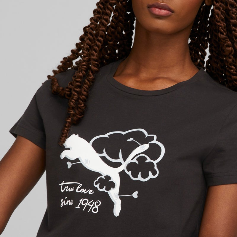 PUMA GRAPHICS Valentine Womens Black T-shirt - Image 5