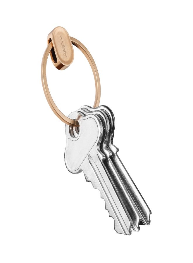 أوربيتكي حلقة مفاتيح Orbitkey Ring V2 سريعة الفك - حامل مفاتيح سهل الاستخدام مع آلية قفل آمنة - منظم سلسلة مفاتيح بسيط للاستخدام اليومي - متين، رفيع، ومناسب للجيب (ذهبي وردي) - Image 1