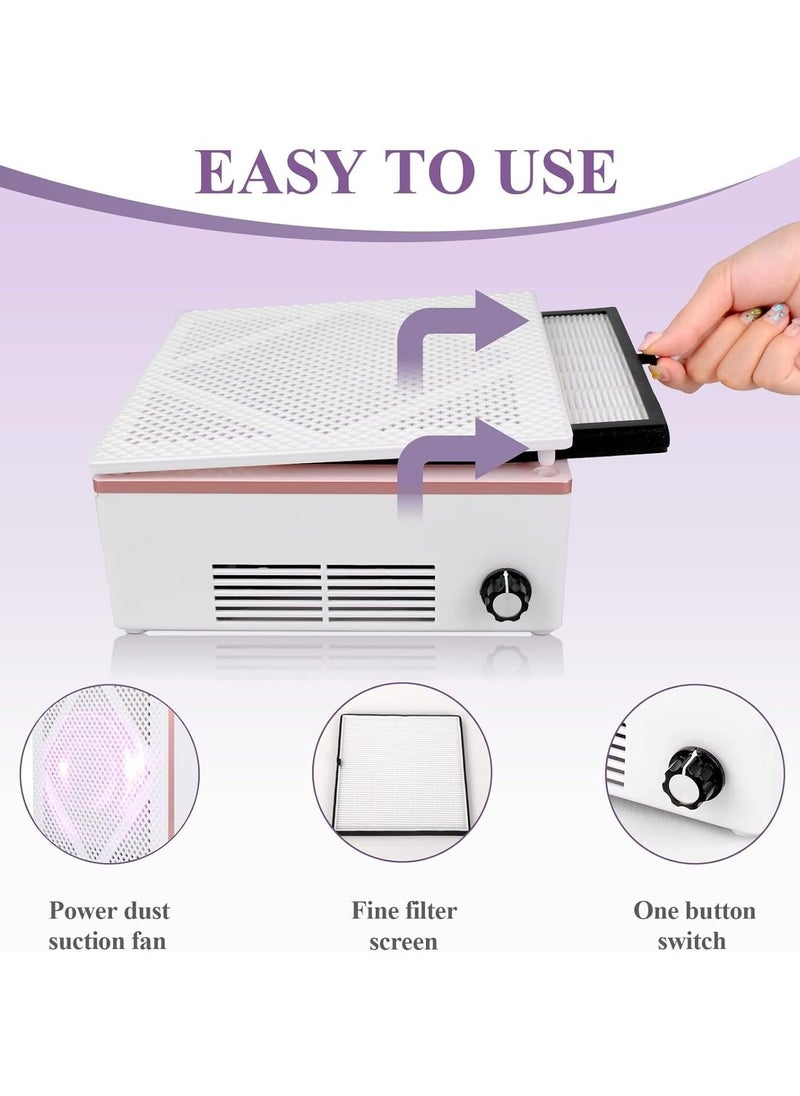 Generic - Nail Dust Collector, Super Quiet Dust Collector Machine Reusable Filter and Powerful 60W Nail Vacuum Cleaner Fan, Electric Manicure Tool for Acrylic Nails Builder Extension Hard Nails - Image 1