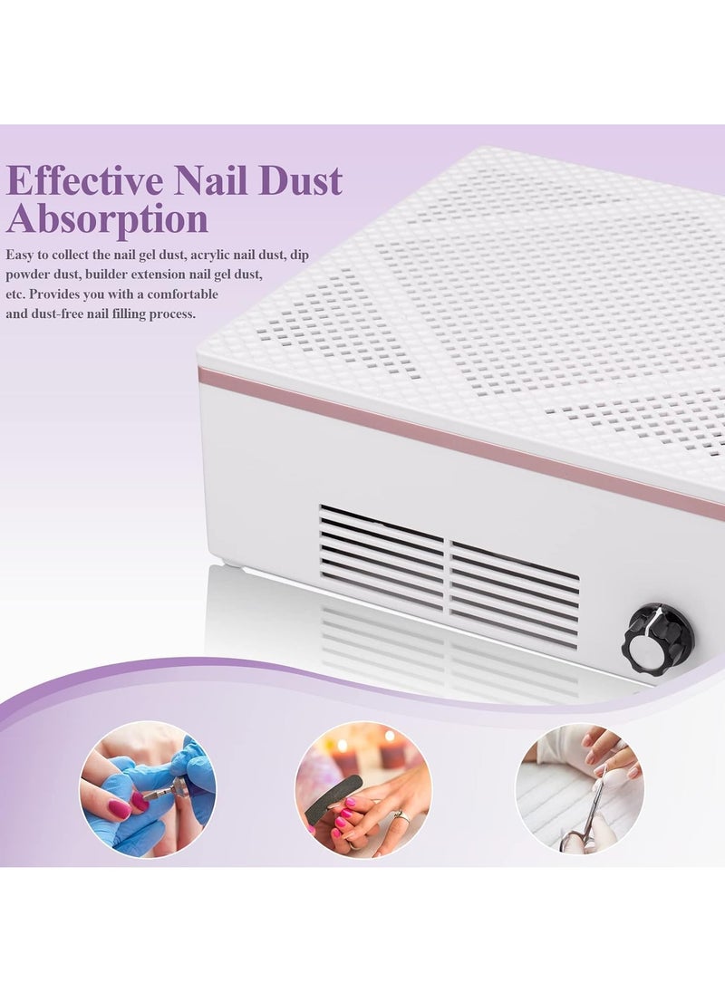Generic - Nail Dust Collector, Super Quiet Dust Collector Machine Reusable Filter and Powerful 60W Nail Vacuum Cleaner Fan, Electric Manicure Tool for Acrylic Nails Builder Extension Hard Nails - Image 1