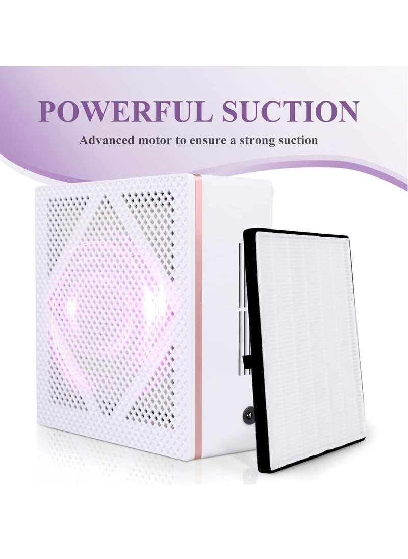 Generic - Nail Dust Collector, Super Quiet Dust Collector Machine Reusable Filter and Powerful 60W Nail Vacuum Cleaner Fan, Electric Manicure Tool for Acrylic Nails Builder Extension Hard Nails - Image 1