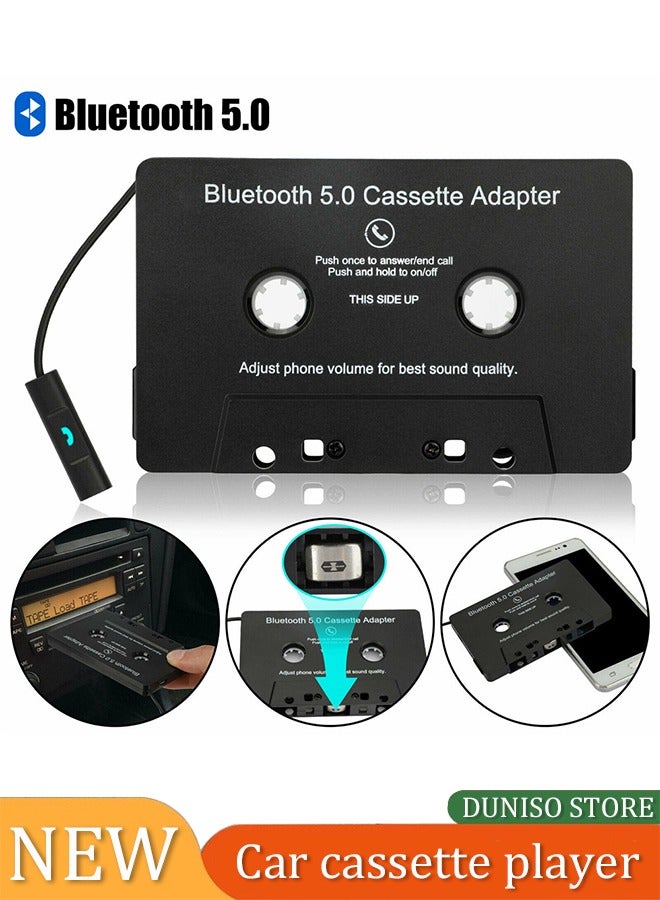 DUNISO Car audio Bluetooth tape receiver, cassette tape converter with Bluetooth 5.0 and USB cable, Bluetooth Hands-Free，suitable for home or car use，black  - Image 1