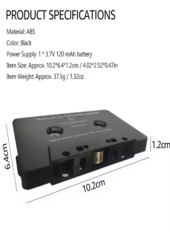 DUNISO Car audio Bluetooth tape receiver, cassette tape converter with Bluetooth 5.0 and USB cable, Bluetooth Hands-Free，suitable for home or car use，black  - Image 3