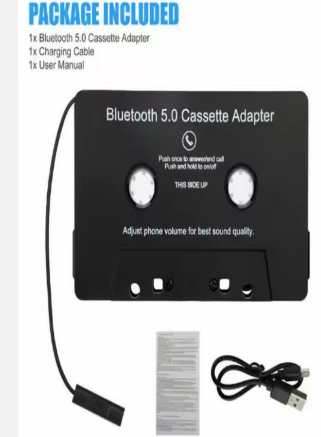 DUNISO Car audio Bluetooth tape receiver, cassette tape converter with Bluetooth 5.0 and USB cable, Bluetooth Hands-Free，suitable for home or car use，black  - Image 4