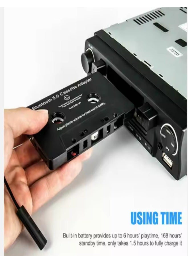 DUNISO Car audio Bluetooth tape receiver, cassette tape converter with Bluetooth 5.0 and USB cable, Bluetooth Hands-Free，suitable for home or car use，black  - Image 5