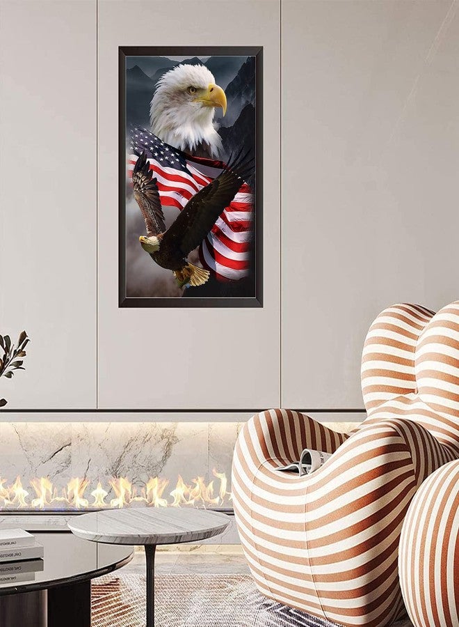 KTHOFCY 5D DIY Diamond Painting Kits for Adults Kids Eagle and Flag Full Drill Embroidery Cross Stitch Crystal Rhinestone Paintings Pictures Arts Wall Decor Painting Dots Kits 15.7X11.8 in - Image 2