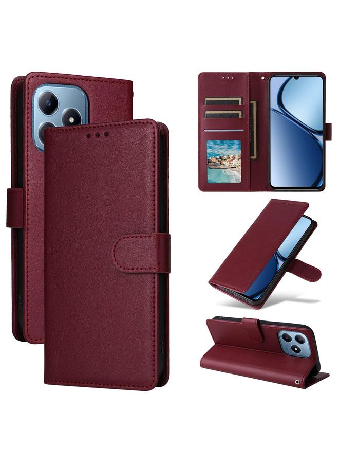 اس-توب جراب هاتف جلدي متعدد الوظائف بثلاث فتحات للبطاقات لهاتف Realme C63 4G - Image 1